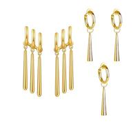 3 Boucles D'Oreilles Simples, 1 Paire De Boucles D'Oreilles À Pompons Longs Dorés, Boucles D'Oreilles Anime, Boucles D'Oreilles Dorées, Boucles D'Oreilles Mode, Boucles D'Oreilles Pour Hommes