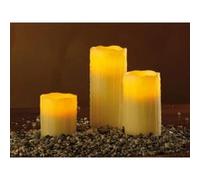 3 Bougies à LED en cire avec télécommande Jaune G