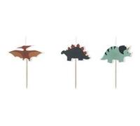 3 bougies anniversaire dinosaure jurassique 3cm - générique scs-20 Multicolore G