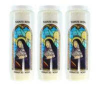 3 Bougies de Neuvaine de Sainte Rita avec prières