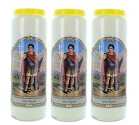 3 Bougies de neuvaine Saint Expédit - Bougie Neuvaine - Culte Chrétien en Cire végétale