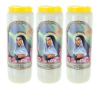 3 Bougies de Neuvaine Sainte Rita 17 5 cm