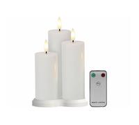 3 bougies LED effet flamme rechargeables télécommandées