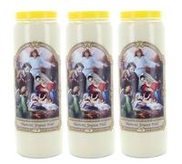 3 Bougies neuvaine Nativité, Joyeux Noël - Bougie Neuvaine - Culte Chrétien en Cire végétale