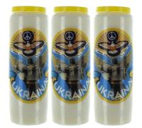 3 Bougies neuvaine Union de prières pour la paix dans le monde - Bougie Neuvaine - Culte Chrétien en Cire végétale