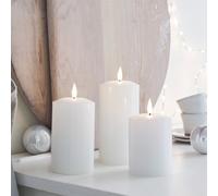 3 Bougies Piliers TruGlow® Blanches à LED