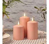 3 Bougies Télécommandées d'Extérieur TruGlow® Couleur Terracotta