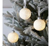 3 Boules de Noël Lumineuses en Céramique