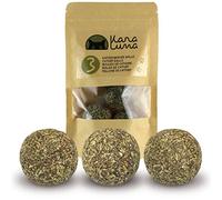 3 Boules d'herbe à Chat KaraLuna I Jouets à Base d'herbe à Chat séchée et pressée 100% Naturelle I Jouets pour Chats Jouets pour Chats Boules d'herbe à Chat activité Chat Balle ludique Chats
