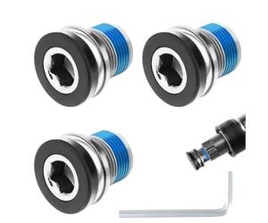 3 boulons de bras de manivelle avec bague d'étanchéité, compatible avec la plupart des vélos électriques, livré avec un fer à repasser hexagonal, boulon de support inférieur M15, conduite, entretien