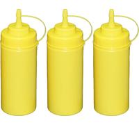 3 bouteilles à pincer jaunes de 0,49 litre Bouteille doseuse Bouteille distributrice Vinaigrette