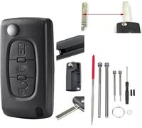 3 boutons CE0523 avec outils de démontage de broche pour Citroën Berlingo Pluriel Picasso Grand Picasso C1 C2 C3 C4 Clé Peugeot Partner Expert 207 307 308 3008 Clé VA2 Lame