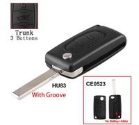 3 Boutons Coque Clé Peugeot 407 307 308 607 CE0523 HU83 Lame avec RAYNURE - Emplacement de la Pile sur la Carte électronique