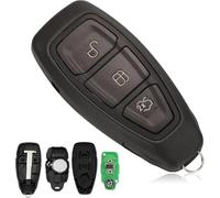 3 Boutons Coque de Clé Intelligente pour Télécommande avec 433Mhz 4D63 Chip, Boitier Clef Télécommande Coque Clé pour Fiesta Mondeo Focus Kuga B-Max C-Max S-Max