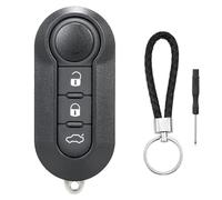 3 Boutons Coque de Clé Voiture Compatible pour Fiat 500L 500 500C Ducato | Doblo Panda Punto Evo Lancia Delta Grande Bravo Fiorino Qubo Scudo Stilo Télécommande Coque Cle Boîtier Clef avec Porte-Clés