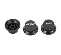 3 Boutons Guitare ST, 1 Volume + 2 Contrôle, Noir/Jaune/Blanc(C) | Pour Guitare Électrique ST, 1 Volume et 2 Tones, Plastique pour robuste, Jaune