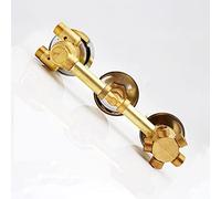 3 Boutons Laiton Mitigeur Inverseur Thermostatique Robinet Douche Contrôle La Température Vis Filetée/Intubation 2/3/4/5 Voies, Cartouche Laiton, Thermostat Automatique (Filetage Vis 5 Sortie)