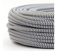 3 brins de câble électrique recouverts de tissu Noir et blanc 1m / 2m / 5m / 10m