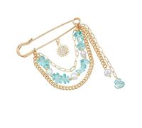 3. Broche De Déclaration En Alliage D'épingle À Revers De Fleur À Longue Frange Élégante Pour Les Robes De Femmes Manteaux Ou Sacs À Main Broche De Robe Polyvalente De Vacances