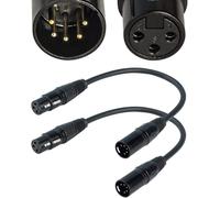 3 broches XLR femelle à 5 broches XLR mâle câble audio pour microphone DMX Stage Light Turnaround ,XLR3Fto XLR5M Câble adaptateur ¿12 pouces/2Pack