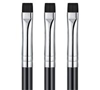 3 Brosse à Sourcils Pinceau Biseauté Pinceau Eyeliner Plat Biseauté Pinceau de Maquillage Fard à Paupières en Gel de Précision Pro Poils Synthétiques Ultra Fins de Qualité à Angle Plat