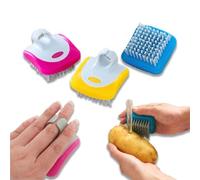 3 Brosses à Légumes, Poils en Nylon Dur pour Nettoyer Pommes de Terre et Carottes, Manche Ergonomique pour une Bonne Prise, Nettoyage Efficace de la Saleté sur Concombres et Igname(Bleu, Jaune, Rouge)