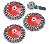 3 Brosses en Fil de Métal pour Meuleuse d'Angle M14 125 mm - Disque, Cuvette et Polissage avec Ensemble pour Polissage