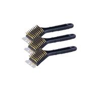 : 3 brosses métalliques pour barbecue avec grattoir en acier