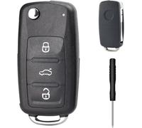 3 Buttons Remote Control Key Case,Folding Car Key Case Replacement For Volkswagen Vw Jetta Golf Passat Beetle Skoda,Comes With 1 Screwdriver