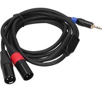 3.câble d'adaptateur audio stéréo mâle 5mm vers connecteur double 2 XLR mâle (1.8M)