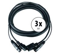 3 Câble Hybride Eclairage IEC C13 DMX XLR Lumiére Scéne Effets DMX Contrôle 2,5m