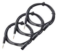 3 Câble XLR 3-Pin Mâle vers Jack 6.35mm (1/4'') Stereo Audio Premium Chrome 2,5m