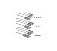 : 3 câbles de chargement 3 en 1 : Micro-USB / USB-C / Lightning