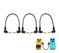 3 Câbles Patch Guitare TRS 6,35 Mm Stéréo, Câbles Plat pour Pédale d'Effet Guitare, Cordons Tressés 15 Cm Cable Jack Guitare Pour Pédales D'Effets, Amplificateurs, Pédaliers Compacts Sans Bruit