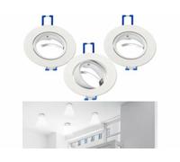 3 cadres encastrables pour ampoule MR16 angle réglable - coloris blanc Luminea