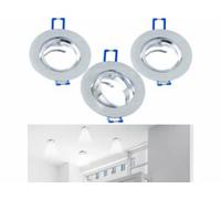 3 cadres encastrables pour ampoule MR16 avec angle réglable - coloris argenté Luminea