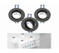 3 cadres encastrables pour ampoule MR16 avec angle réglable - coloris noir Luminea