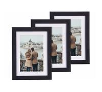 3 cadres photo 20 x 15 cm en acrylate - coloris noir