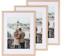 3 cadres photo en bois 30 x 40 cm avec verre acrylique - aspect chêne clair [Your Design]