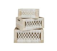 AltoBuy 3 cagettes en Bois gigogne Esprit bohème Naturel