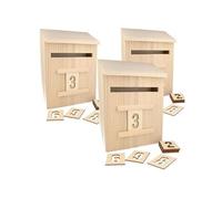 3 calendriers de l'Avent boîte aux lettres en bois 28 cm