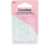 Distrifil Lot de 3 Canettes Plastique Type Janone Brother Singer pour boitier Horizontal - Couture Loisirs