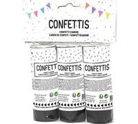 3 canons à confettis papier soie 11cm noir argent - cda 28501 Gris G