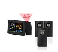 3 capteurs extérieurs projection Réveil de projection Station météo Rétro-éclairage coloré avec humidité/projecteur de temps de température extérieure