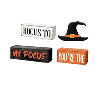 3. Centres De Table D'Halloween En Bois À Plusieurs Niveaux Ensemble De 4 Plateaux À Chapeaux De Sorcières Pour Les Présentoirs De Table Saisonniers Et Les Fêtes Ensemble De Décorations D'Halloween