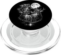 3 cerf Hurlant à la Lune Vintage Hunter 80-90s Graphic PopSockets PopGrip pour MagSafe