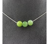 3 Chaîne de perles de péridot 8 mm en acier inoxydable