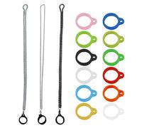 3 Chaînes Suspendues En Métal, 13 Anneaux En Caoutchouc En Silicone, Longe Universelle Créative, Longe Anti-Perte Multifonctionnement Simple Et Classique.