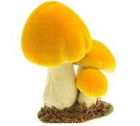 3 champignons déco socle mousse 13-10-17cm jaune - chaks 12401 Jaune G