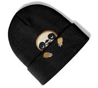 3. Chapeau unisexe en acrylique doux brodé avec motif animal brodé pour tous les jours sports d'hiver Capybara, bradypod, taille unique